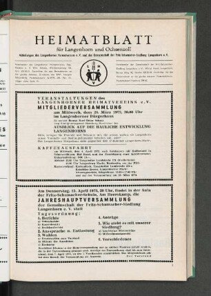 Veranstaltungen des Langenhorner Heimatvereins e.V.