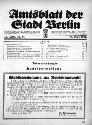 1936,11: Nr. 11, 15. März 1936