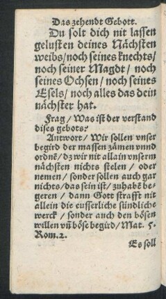 Das zehendt Gebott.