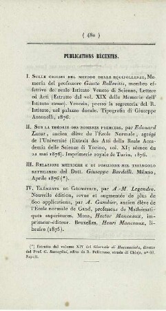 Publications récentes.