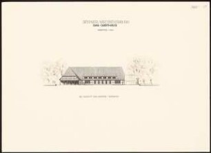 Siedlung für Kriegsbeschädigte Schinkelwettbewerb 1945: Gasthaus. Ansicht von S 1:200
