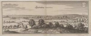 Ansicht von Süpplingburg (Niedersachsen), Kupferstich, 1654 : Süpplingsburg Commenthurey. - [Frankfurt] : [Merians Erben] , [1654]. - 1 Kunstbl. : Kupferstich ; 38 x 14 cm