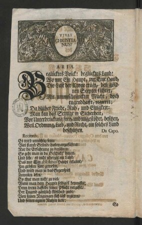 [Als der Höchst-erfreuliche Gebuhrts-Tag Ihro Königl. Hoheit, ... Christian, Erb- und Cron-Printzen zu Dännemarck, Norwegen, [et]c. ...]