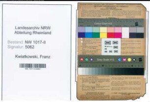 Entnazifizierung Franz Kwiatkowski , geb. 08.01.1903 (Bauarbeiter)