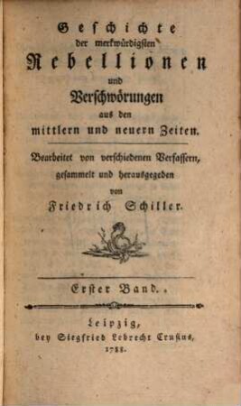 Geschichte der merkwürdigsten Rebellionen. 1. (1788)