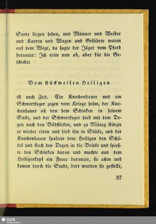 Vom stückweisen Heiligen