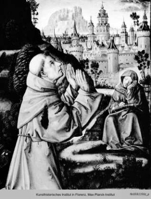 Triptychon der Madonna von Montserrat : Stigmatisation des heiligen Franziskus und Geburt Mariens