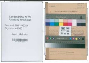 Entnazifizierung Heinrich Kratz , geb. 05.02.1878 (Beamter)