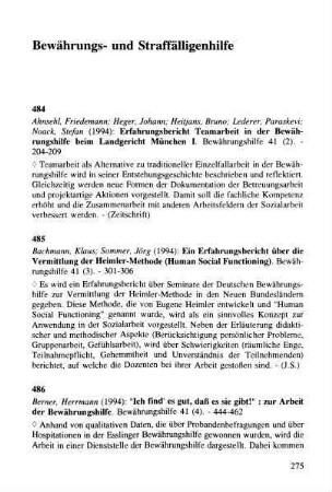 275-285, Bewährungs- und Straffälligenhilfe