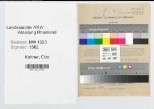 Entnazifizierung Otto Kattner , geb. 03.09.1905 (Regierungsrat)