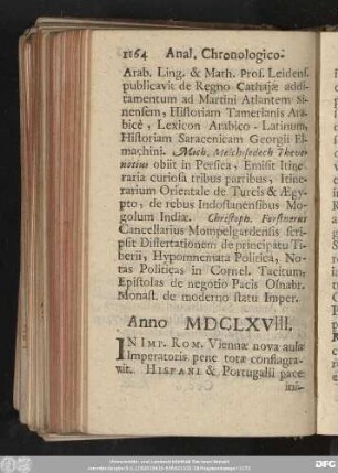 Anno MDCLXVIII.
