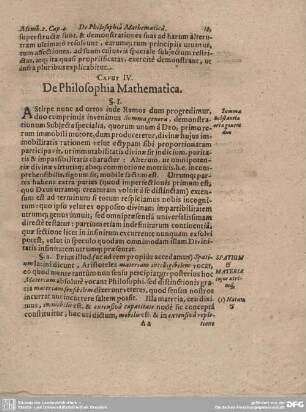 Caput IV. De Philosophia Mathematica.