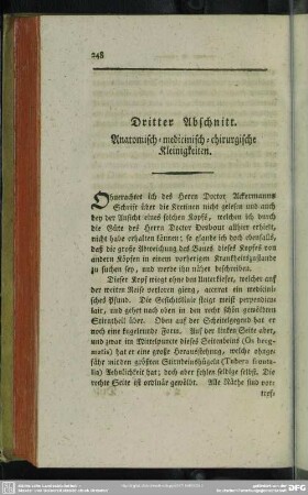 Dritter Abschnitt. Anatomisch-medicinisch-chirurgische Kleinigkeiten