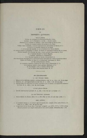 Obras de Ernesto Quesada