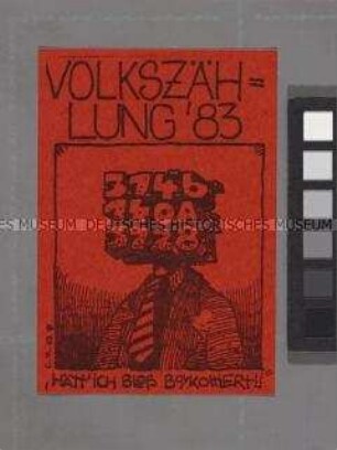 Propaganda-Aufkleber gegen die Volkszählung 1983