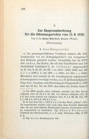 338-370 Zur Eheprozeßordnung für die Diözesangerichte vom 15.8.1936
