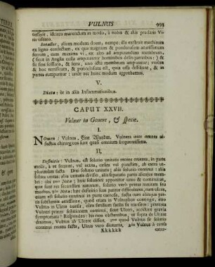 Caput XXVII. Vulnus in Genere, & specie. - Caput XXXII. Luxatio.
