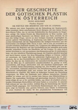 Zur Geschichte der gotischen Plastik in Österreich, 3. Fortsetzung