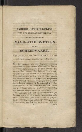 Nadere Ontwikkeling van het Engelsche Systhema met betrekking tot de Navigatie-Wetten en de Scheepvaart.