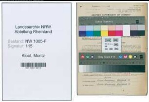 Entnazifizierung Moritz Kloot , geb. 08.04.1906 (Finanzangestellter)
