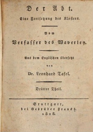 Der Abt : eine Fortsetzung des Klosters, 3