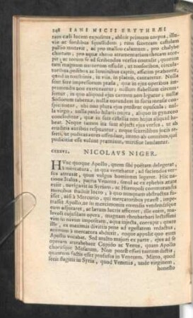 CXXXVI. Nicolaus Niger.