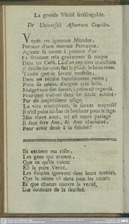 La grande Vérité irréfragable