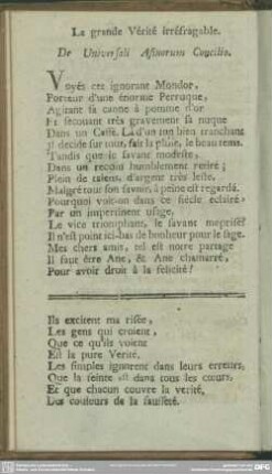La grande Vérité irréfragable