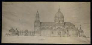 Wallfahrtskirche, Luxemburg: Zeichnung, Seitenansicht