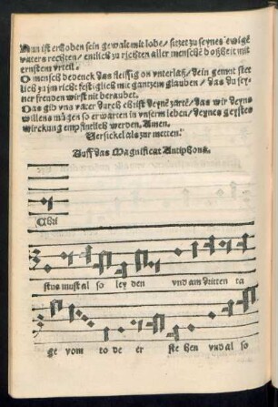 Auff das Magnificat Antiphona.