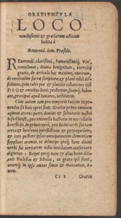 Oratiuncula Loco conclusionis et gratiarum actionis ...