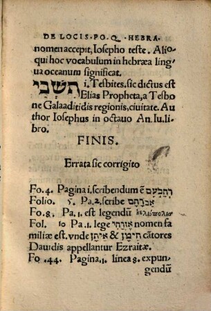 De Hebraeis, Vrbivm, Locorvm, Popvlorvmqve Nominibvs, E Veteri Instrvmento Congestis, Per Matthaevm Avrogallvm Libellvs
