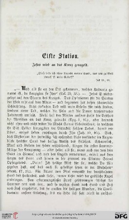 Elfte Station. Jesus wird an das Kreuz genagelt