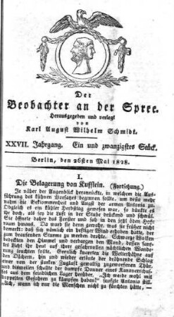 21. Stueck, 26. Mai 1828