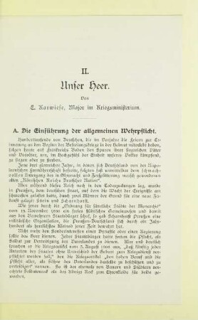II. Unser Heer