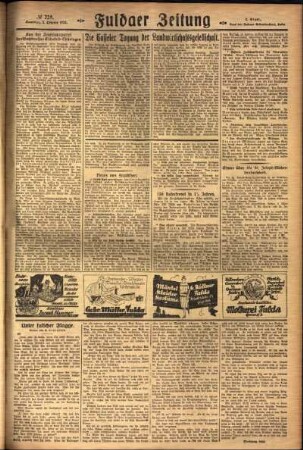 Zweite Ausgabe vom Samstag, den 02. Oktober 1926.