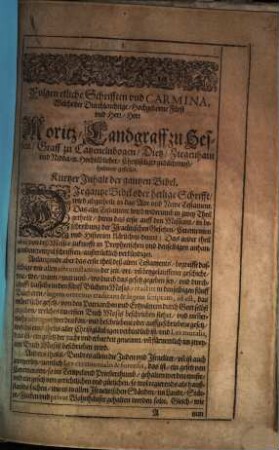 Monvmentvm Sepvlcrale, ad Illustrissimi Celsissimique Principis ac Domini, Dn. Mavritii Hassiae Landgravy ... Memoriam Gloriae Sempiternam Erectum