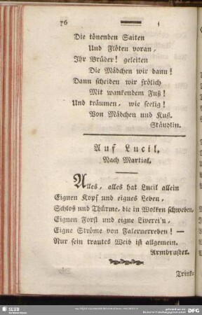 Auf Lucil. Nach Martial