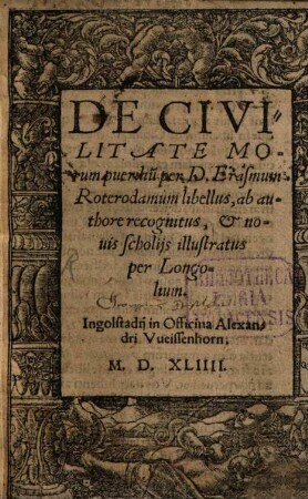 De civilitate morum puerilium