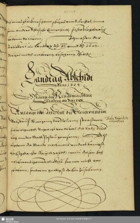Landtags Abschidt Anno 1604
