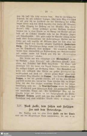 XIV. Nach Halle, dem Süßen und Salzigen See und dem Petersberge