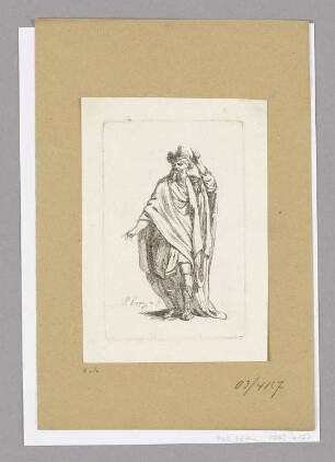 Bärtiger Mann in langem Gewand, Blatt 6 der Folge "Premier Recueill de Figures Drapées"