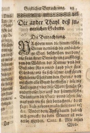 Der ander Thayl deß innerlichen Gebetts.