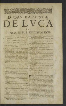 De Pensionibus Ecclesiasticis.