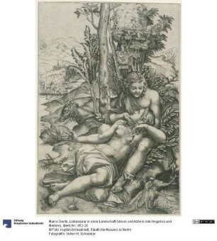 Liebespaar in einer Landschaft (Venus und Adonis oder Angelica und Medoro)