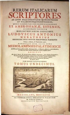 Rerum italicarum Scriptores, 11