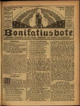 Erste Ausgabe vom Sonntag, den 02. Mai 1920.