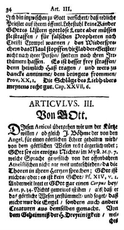 Articvlvs. III. Von Gott.