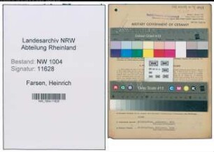 Entnazifizierung Heinrich Farsen , geb. 30.06.1908 (Kolonnenfuehrer)