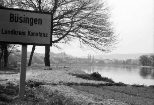 Büsingen: Ortsschild Büsingen und Rhein